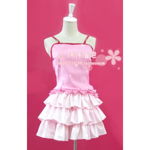 Monogatari Bakemonogatari Nisemonogatari Nadeko Sengoku pink dress Cosplay Costume