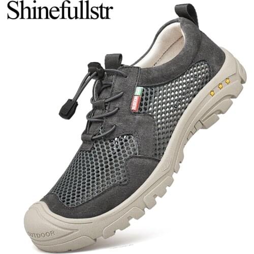 Summer Outdoor Hiking Shoes Men Mountain Trekking Sneakers For A Hike Mesh Breathable Male Treking Camping Tourism Footwear