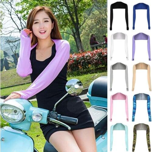 Summer Shawl Sleeves Ice Silk Sunscreen Ice Sleeves Women Shawl Cuff UV-resistant Cooling Shawl Arm Ice Silk Arm Sleeves