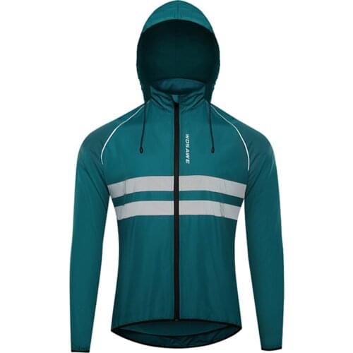 Summer Ultralight Reflective Men Cycling Jacket Hooded Windproof Mountain Bike MTB Wind Jacket Running Riding Bicycle Windbreake