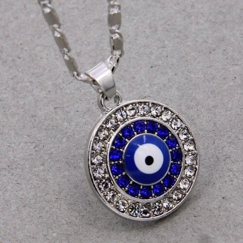 1PCS Charm Exquisite Turkish Crystal Evil Eyes Pendant Necklace For Womens Jewelry Gold Color Clavicle Chains Necklaces