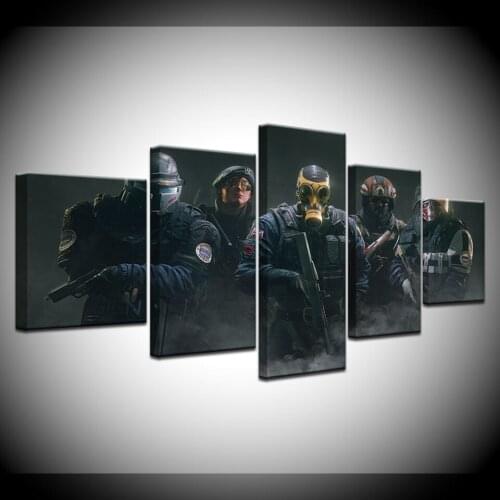 Rainbow Six Siege Canvas Prints 5 Panels HD Print Wall Art modern Modular Poster painting for Living Room Home Decor