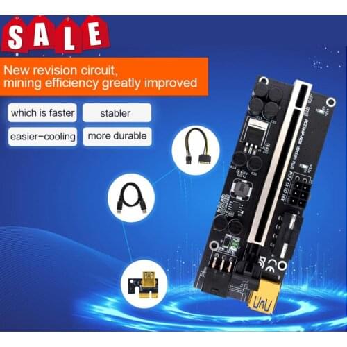 Newest Ver009 Usb 3.0 Pci-E Riser Ver 009S Express 1X 4X 8X 16X Extender Riser Adapter Card Sata 15Pin To 6 Pin Power Cable