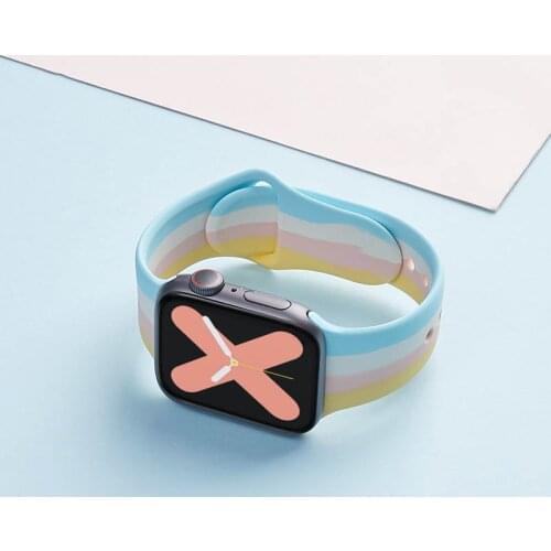2021 Color Strap for Apple Watch Band 40mm 44mm iWatch serie3/4/5/6/SE Silicone bracelet for Apple watch band 42mm 38mm watchban