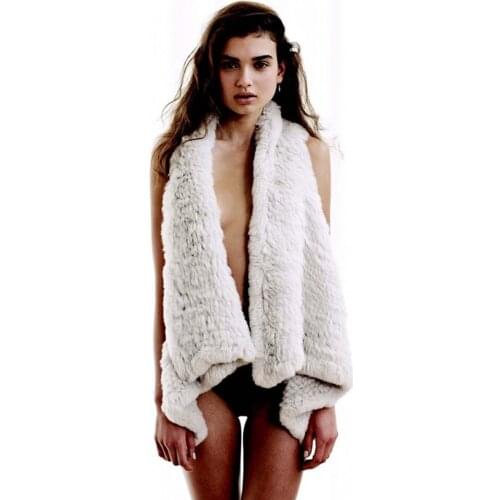 SJ021 Natural Color OEM Rabbit Fur Jacket Sleeveless Popular Australia Style Vests