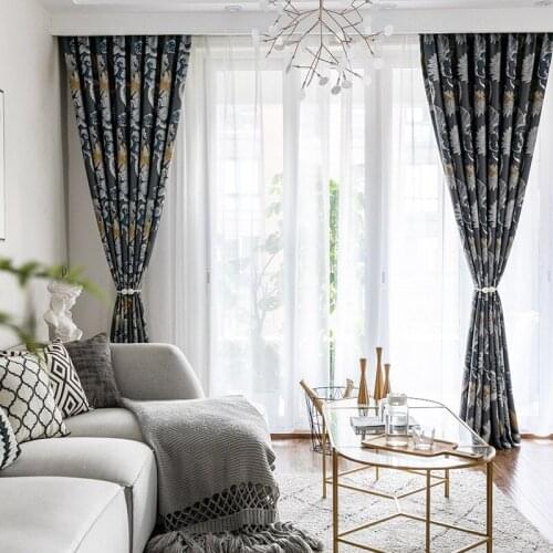 Modern Simple New Single Side Printing Curtains for Living Dining Room Bedroom