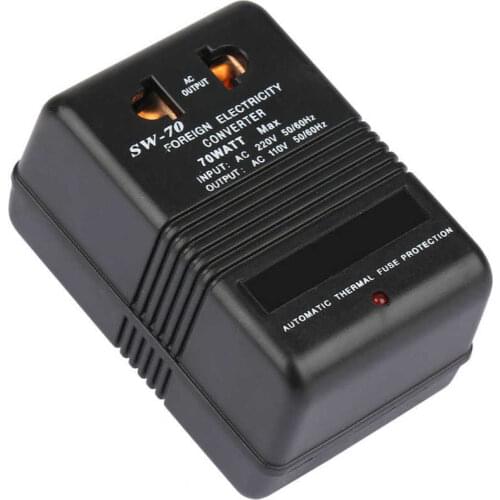 220V to 110V Voltage Converter Power Transformer Power Transformer Step Down Voltage Converter Power Transformer 70W CN Plug