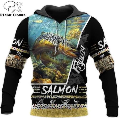 Beautiful Salmon Fishing 3D All Over Printed Unisex Deluxe Hoodie Men Sweatshirt Zip Pullover Casual Jacket Tracksuit DW0311