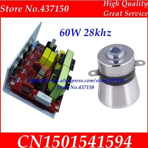 Ultrasonic circuit board with Ultrasound transducer 60W 28khz 110V or 220V voltage Ultrasonic Piezoelectric Transducer Cleaner