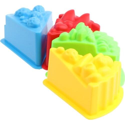 Pack Of 8 Plastic Cake Mold Toy Pretend Play Game Props Beach Toy For Kids