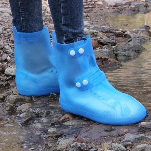 Thickened Waterproof Silicone Shoes Covers Adult Rain Boots Woman Galoshes Reusable Outdoor Anti-slip Shoe Protector Covering