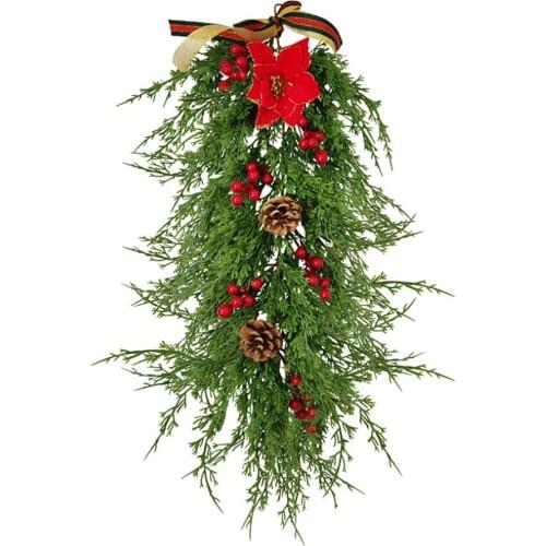 Rattan Vine Weihnachtstannennadel Wandbehang Wall Hanging 65CM Home Decoration Christmas Künstlicher Rattan-Weihnachtsschmuck
