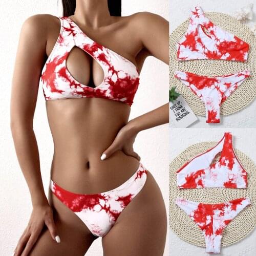 Sagace womens new fashion bra sexy split print backless Bikini Swimsuit slim Resort Spa swimsuit купальник женский 2021