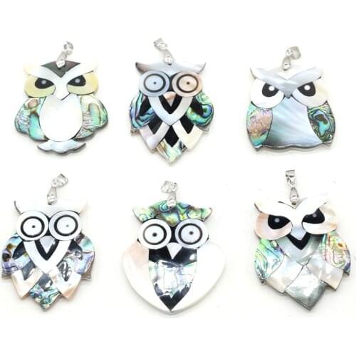 1pcs New Natural Owl Shape Shell Charms Pendants for DIY Jewelry Making Necklace Earring Accessories for Women Gift