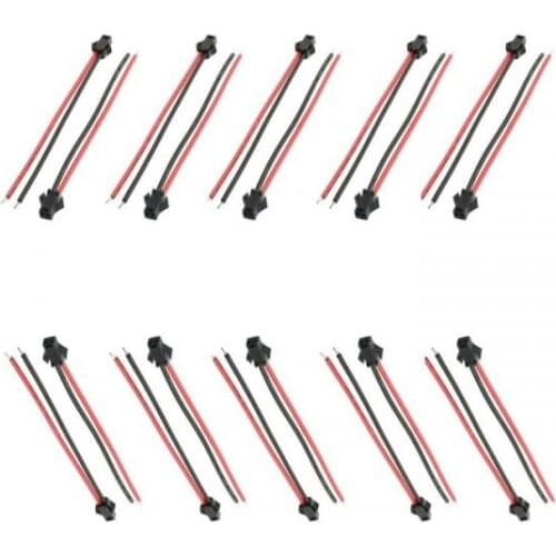 10 Pairs 15cm 2 Pin JST Plug Connector Male Female Plug Connector Cable Wire for RC Toys Battery LED Lamp
