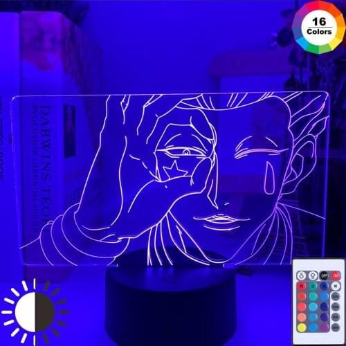 3D LED Lamp Hisoka Face USB Color Changing Atmosphere for Kids Bedroom Decor Light Child Night Light Anime Hunter X Hunter Gift