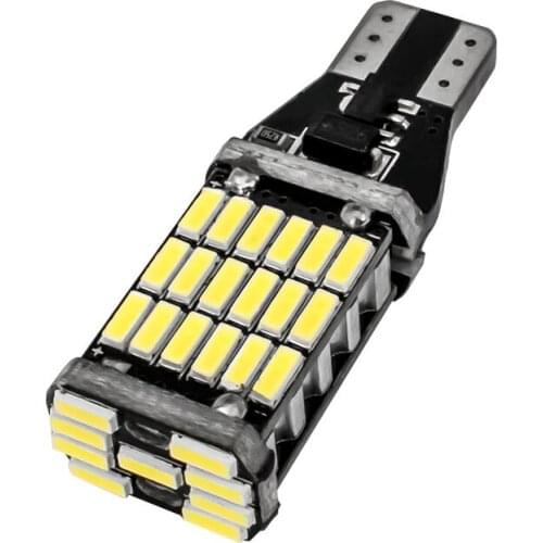 50PCS T15 W16W 921 912 Super Bright 45 SMD 4014 LED Bulbs Canbus No Error Car Backup Reserve Lights Auto Tail Lamp Xenon White