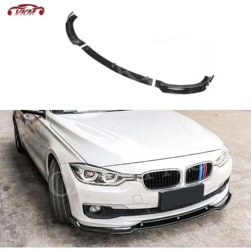 ABS Black Carbon Look Front Lip Spoiler Bumper Chin Shovel for BMW 3 Series F30 F35 Standard Bumper 2012-2018 Car Styling