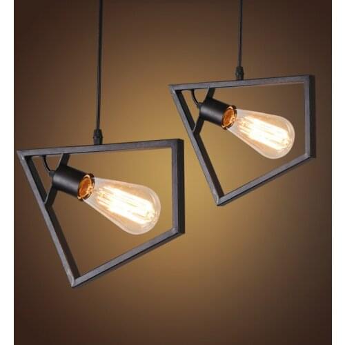 The American Bar Restaurant three head lamps chandelier personality retro industrial wind iron meal hanging lamp