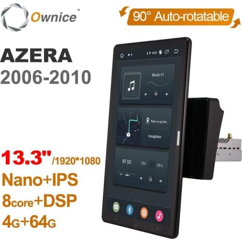 Android 10.0 Ownice Car Radio 1din for Hyundai AZERA 2006 - 2010 Car Auto Audio Video System Unit HDMI 13.3 Inch 1920*1080