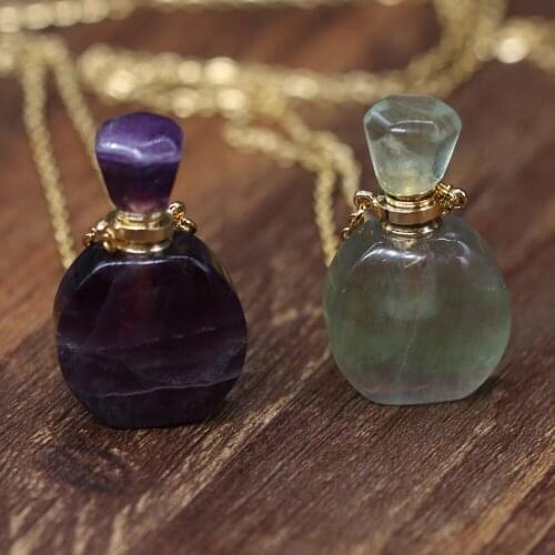 Natural Stone Necklace Chain Length 60+5 Cm Perfume Bottle Pendant Is Comfortable To Wear For Ms Charm Jewelry Gifts 20x35mm
