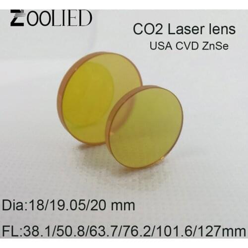CO2 Laser lens ZnSe Focus Lenes Plano-convex lenses laser welding machine Dia.18 19.05 20 mm FL38.1 50.8 63.7 76.2 101.6 127mm