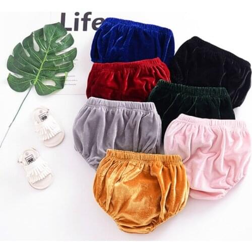 Baby shorts Summer boys and girls gold velvet shorts baby bread pants baby big PP pants