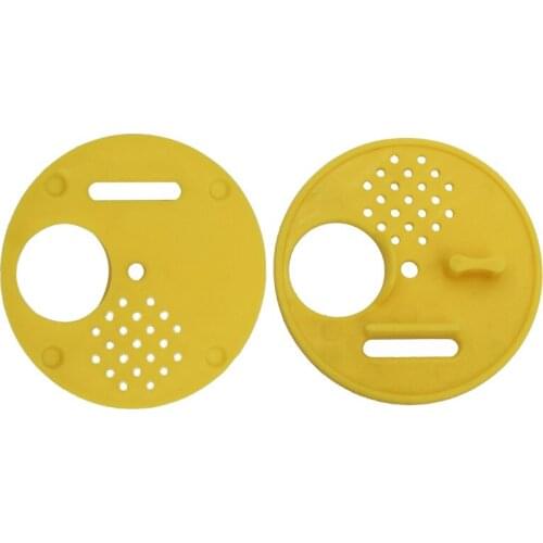 5 Pcs Round Bee Hive Box Entrance Gate Disc Plastic Yellow Beehives Nest Door Vents Bee Tools Beekeeping Equipments Supplies