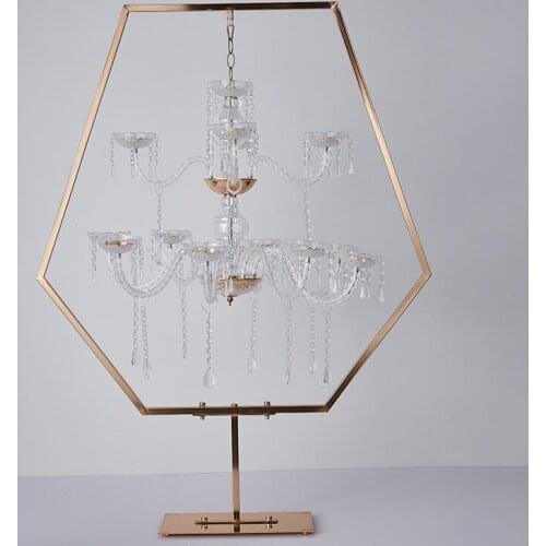 IMUWEN Metal Candelabra Acrylic Candle Holders Wedding Table Centerpieces Flower Stands Vases Road Lead Party Decoration IM861
