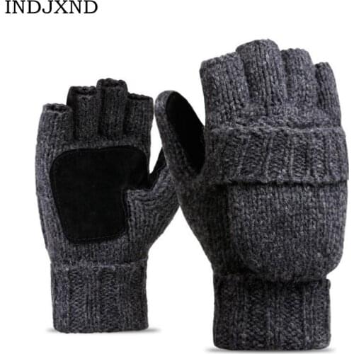 INDJXND Men's Fingerless Gloves