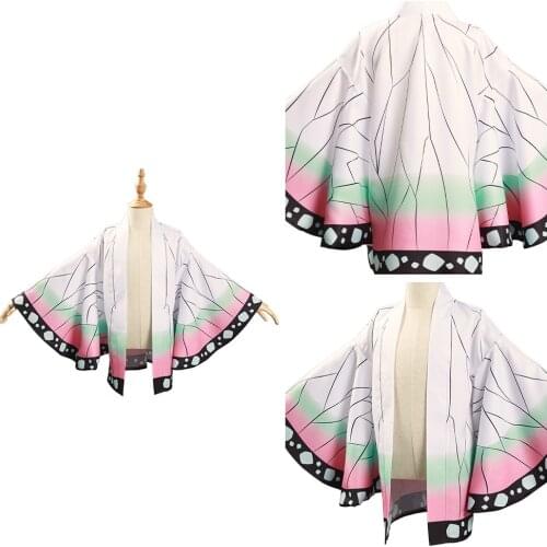 Anime Demon Slayer Kimetsu no Yaiba Kochou Shinobu Cosplay Costume Cloak Kimono Kids Children Coat Only