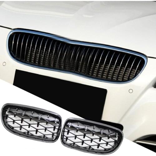60%HOT2Pcs Front Center Grill Professional Replacement Gloss Black Anti-scratch Kidney Grille 51137201969 51137201970 for BMW 3