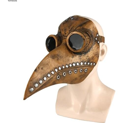 YOYOCOS Mechanical Retro Steampunk Mask Dark Plague Doctor Cosplay Halloween Plague Bird Mask Beak Doctor Schnabel Cosplay Props