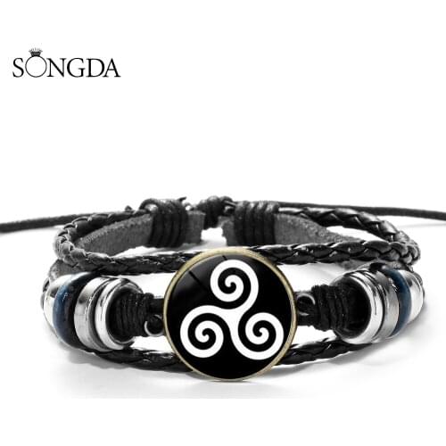 Fashion Teen Wolf Icon Bracelet Triskele Triskelion Allison Argent Glass Cabochon Mens Casual Wristband Movies Jewelry
