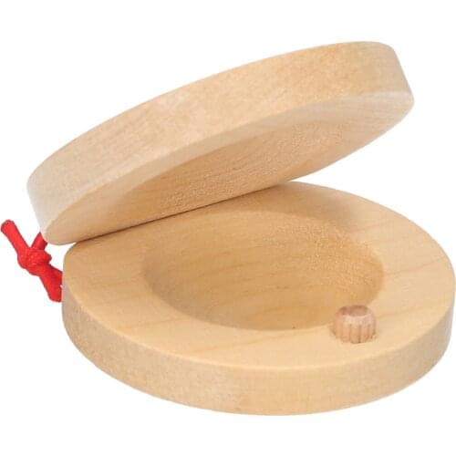 Muslady Pair of Castanets Wooden Castanet Finger Clappers Musical Instrument