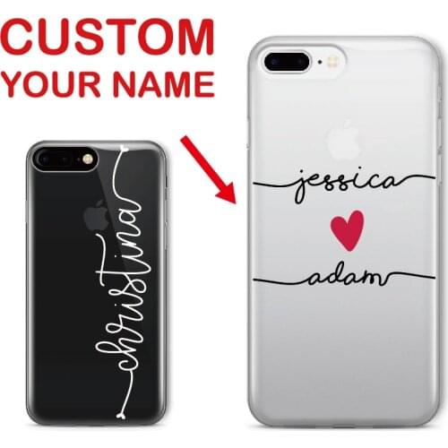 Personalized Custom Name Text Soft Phone Case For iPhone 12 Mini 11 Pro Max 6 6S XS Max 7 7Plus 8 8Plus X XR