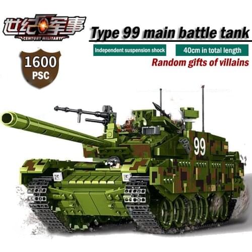 WW2 M1A2 T-90 Type 99 1:28 Army Tank Gun Chariot Set Soldier Doll DIY Building Block Toys Childrens Gift Creator Series