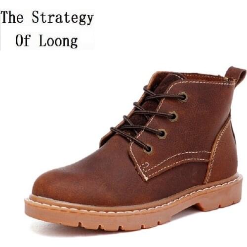 Spring Autumn Winter Retro Genuine Leather Ankle Men Boots Real Leather Lace-Up Short Work Safety Boots Male Shoes 20190510