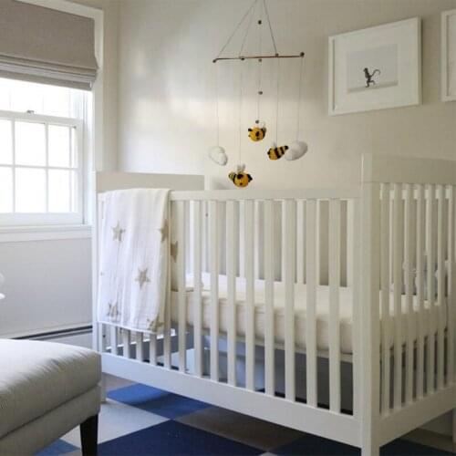 Baby Rattles Crib Mobiles Toy Bed Bell Knitting Wool Bee Cloud Wind Chime Pendant Nordic Kids Room Nursery Decoration Gifts