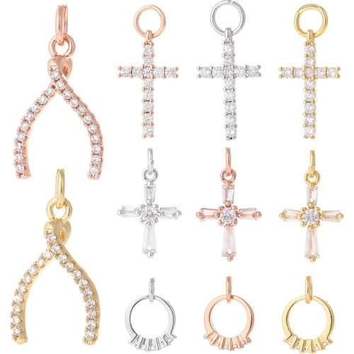 Cross Jewelry Charms for Jewelry Making Trendy Moon Star Butterfly Pendant Charms Diy Earrings Necklace Bracelet Gold Copper