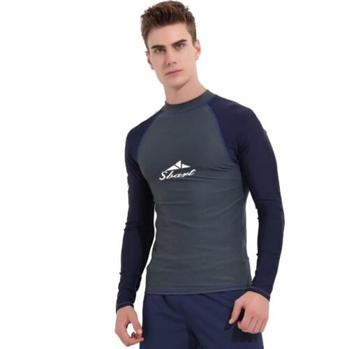 SBART 2019 Men Sunscreen Surf clothing outdoor snorkeling clothing long sleeved sun jellyfish swimsuit rash guards Surfing