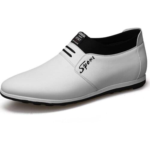 QFFAZ Men's Leather Sneakers