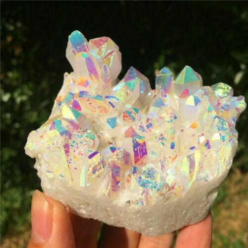 Angel Rainbow Aura Quartz Crystal Bismuth Titanium Silicon Point Healing
