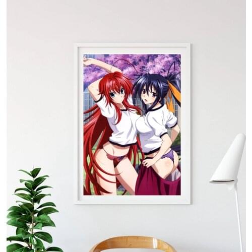 Sexy Anime Girls Highly School Hot Wallpaper Art Canvas Poster Painting Oil Wall Picture Print Modern Home Bedroom Decoration HD