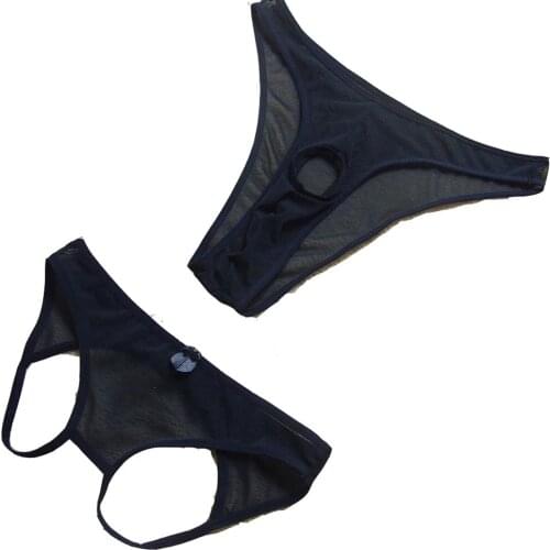 Sexy Mesh See Through Open Butt Lovers Panties Set Briefs Couple Valentine Lingerie Underpants Underwear