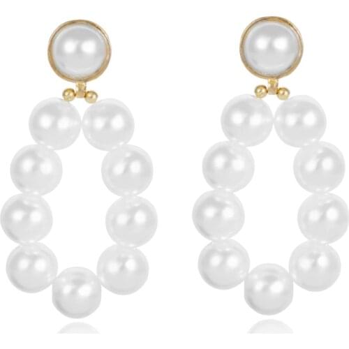 Baroque fashion Korean big pearl drop earrings handmade oorbelle nearrings for women Boucles d'oreilles perle best gift Ohrlinge