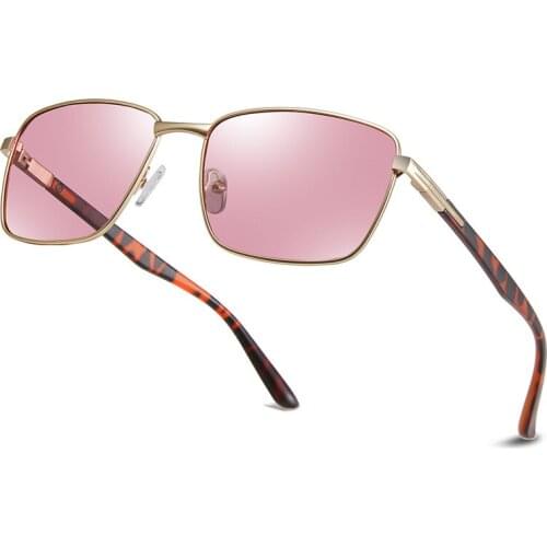 Retro Polarized Sunglasses Men Women 2020 Brand Designer Vintage Pink Sun Glasses Square Driving Sunglass Shades for Women UV400