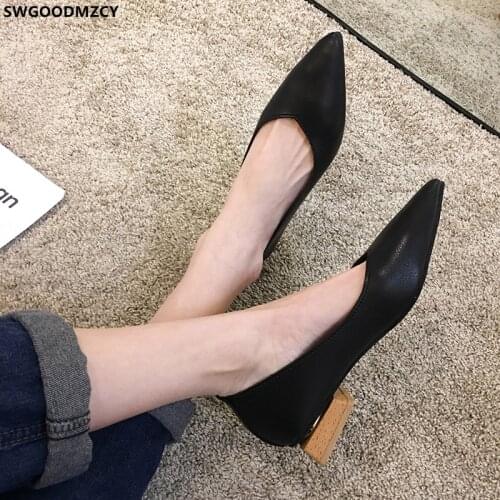 Chunky Heels Shoes for Women 2021 High Heels Genuine Leather Wedding Shoes for Women Office 2021 Bride Pumps Women Shoes Zapatos