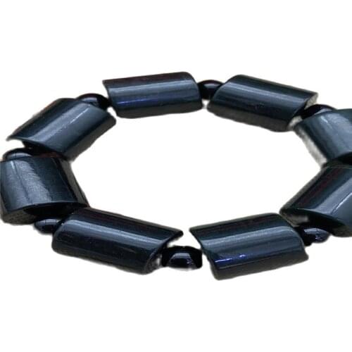 Xinjiang Hetian Jade Buddha Bead Green Jade Straight Tube Hand String