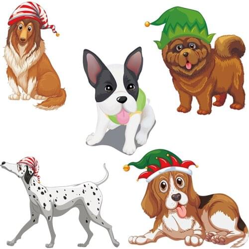 Three Ratels QD108 Funny cartoon dog childrens bedroom decoration cute dog stickers car stickers